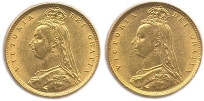 VICTORIA 1937 - 1901
Lot of two gold half-sovereigns...