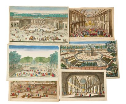 SET OF SIX VIEWS AND PERSPECTIVES OF VERSAILLES...