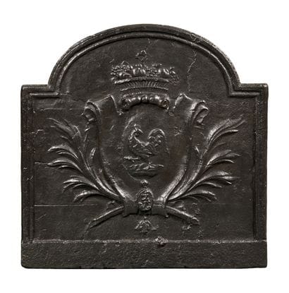 Cast-iron CHIMNEY PLATE decorated with a...