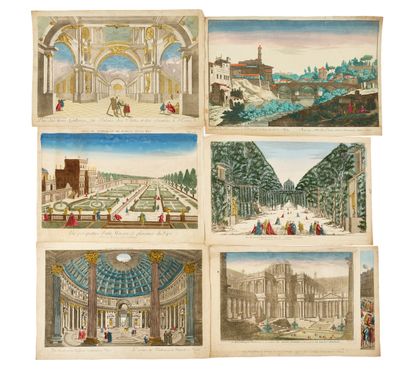 Set of 8 views and perspectives of Italian...