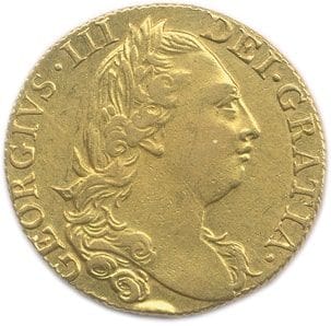 GEORGE III of England 1760 -1820
Gold guinea...