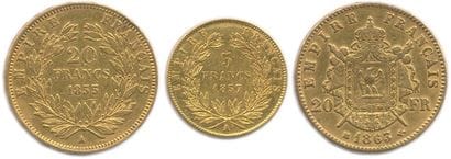 NAPOLEON III 1852 - 1870
Lot of three gold...