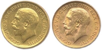 GEORGE V 1910 - 1936
Lot of two gold sovereigns
1917...
