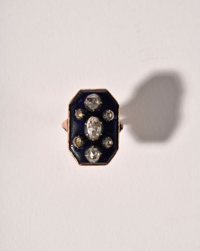 RING DITE AU FIRMAMENT consisting of an octagonal...