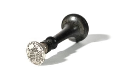 Silver OVAL SEAL CACHET, engraved with a...