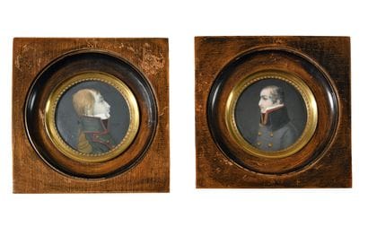 19th CENTURY FRENCH ECOLE
Two oval-shaped...