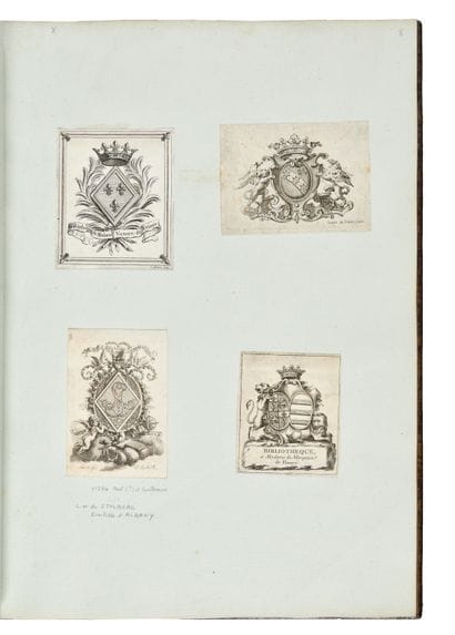 COLLECTION OF EX-LIBRIS in a binding with...