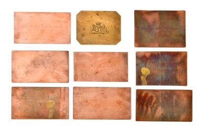 SET OF NINE printing plates for business...
