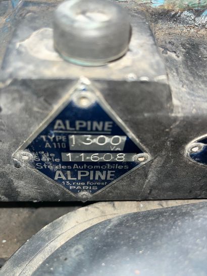 1970 Alpine 1300
French registration
Serial...