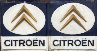 CITROËN: Set of 2 single faces of a neon...