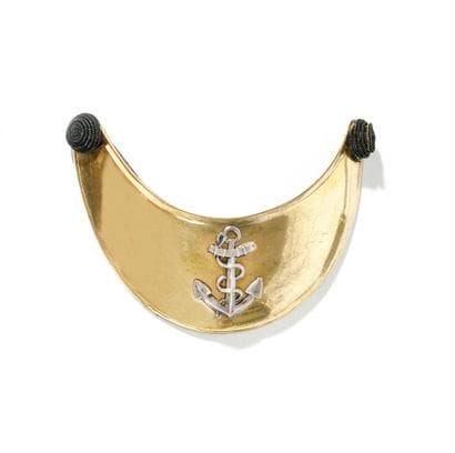 Navy officer's collar. 
Brass top with silver...