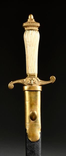 Naval officer's dagger.
Striated ivory handle....