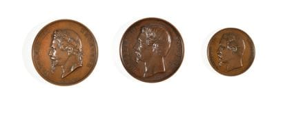 Three Second Empire copper and bronze medals...