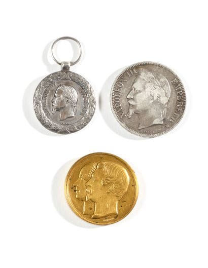 Set of two medals and one coin
-Emperor Napoleon...