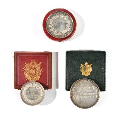 Three medals
a-Napoleon III Emperor, profile,...