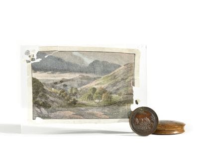 Vue du tombeau de Sainte-Hélène en couleurs,...