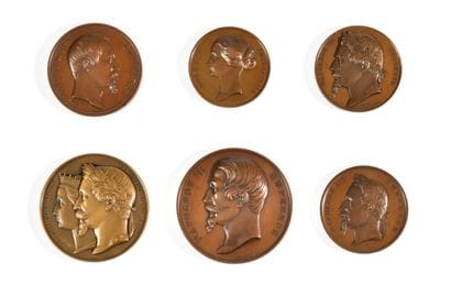 Six Second Empire copper and bronze medals:
-...