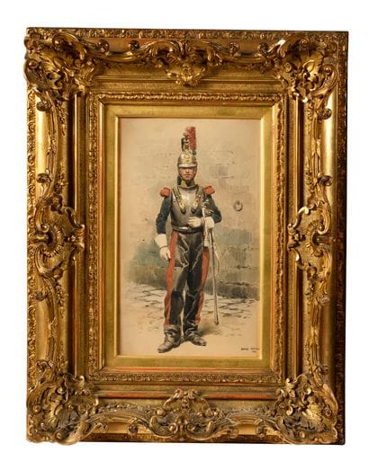 Edouard DETAILLE (1848-1912).
Cuirassier,...