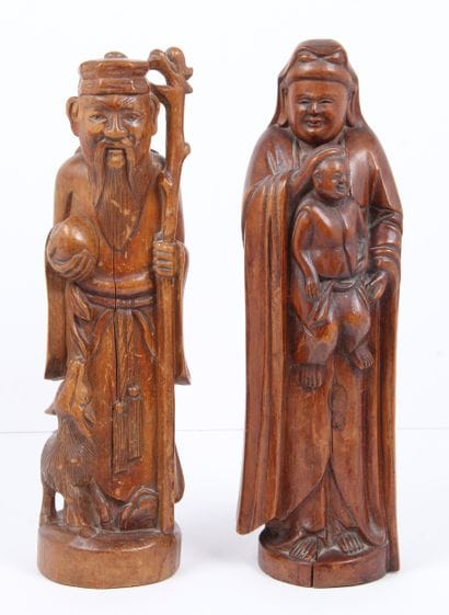 VIETNAM, EARLY 20th CENTURY
Two carved wooden...