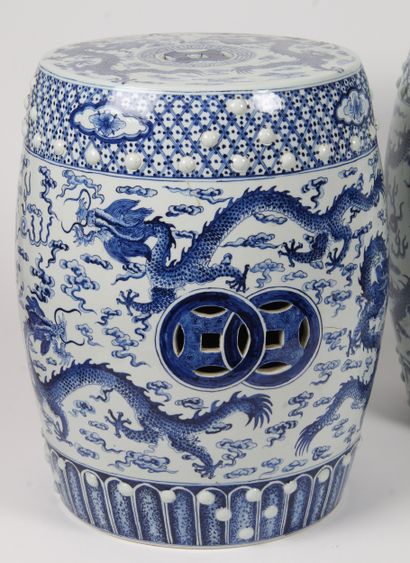 MODERN CHINA
Pair of blue-white porcelain...