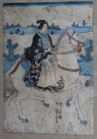 KUNIYOSHI (1797-1861)
Triptych of oban prints...