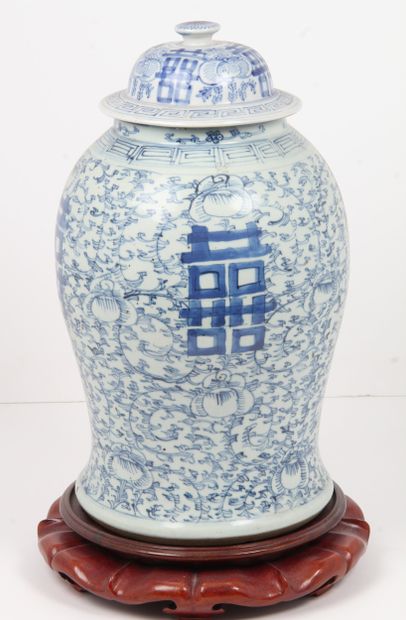 CHINA, CIRCA 1900
Blue-white porcelain covered...