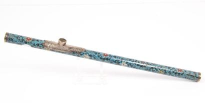 CHINA, 19th CENTURY
Opium pipe in gilt bronze...