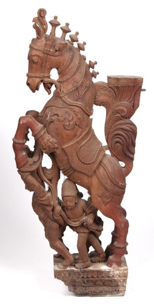 INDIA, 20th CENTURY
Carved wooden group,...