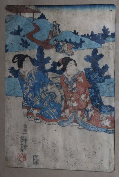KUNIYOSHI (1797-1861)
Triptych of oban prints...