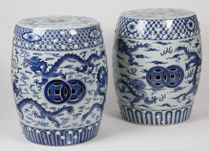 MODERN CHINA
Pair of blue-white porcelain...