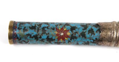 CHINA, 19th CENTURY
Opium pipe in gilt bronze...