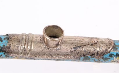 CHINA, 19th CENTURY
Opium pipe in gilt bronze...