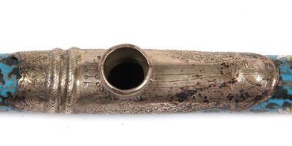CHINA, 19th CENTURY
Opium pipe in gilt bronze...