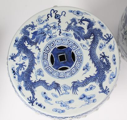 MODERN CHINA
Pair of blue-white porcelain...