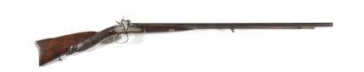 Fusil de chasse à percussion. 
Canons ruban...