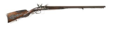 Fusil de chasse à silex, deux coups. 
Canons...
