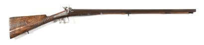 Fusil de chasse à percussion, deux coups....