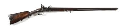 Fusil de chasse double à silex. 
Canons ronds,...