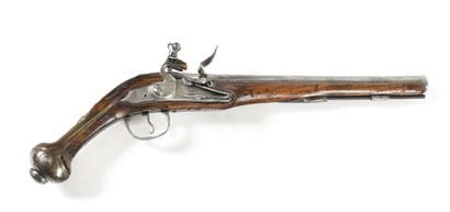 Long pistolet ottoman à silex.
Canon rond,...