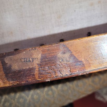 Pair of chairs
in mahogany and mahogany veneer,...