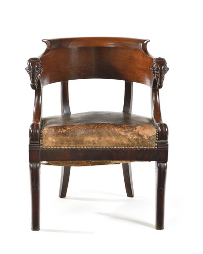 Officer's desk armchair
in mahogany with...