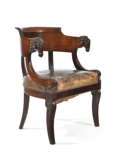 Officer's desk armchair
in mahogany with...