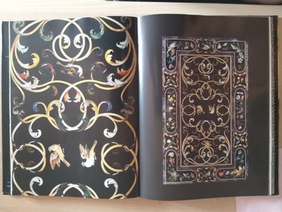 Rectangular marble PLATEAU with polychrome...