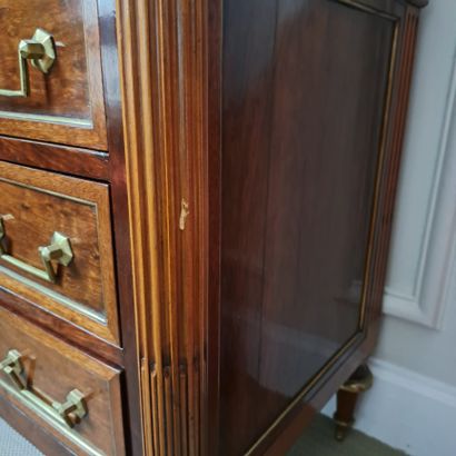 A mahogany and mahogany veneer INTERDEUX...