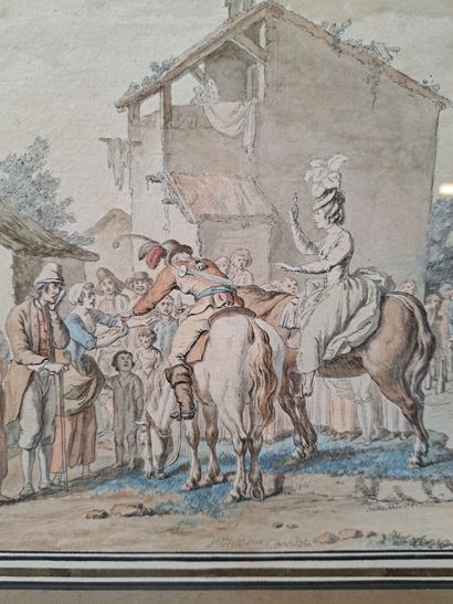 18th century FRENCH SCHOOL
Couple of horsemen...
