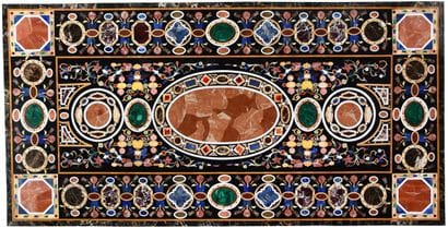 Rectangular PLATEAU in marble and inlaid...