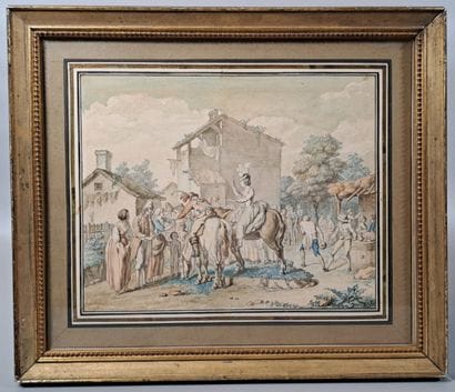 18th century FRENCH SCHOOL
Couple of horsemen...