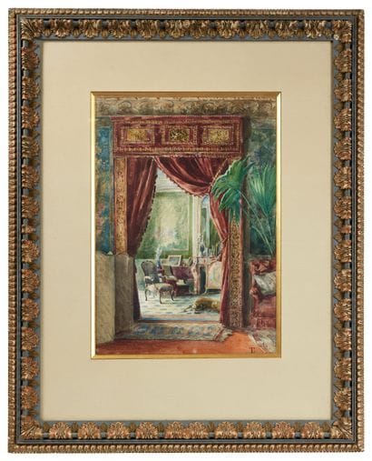 Ecole française du XIXème siècle 
Intérieur...