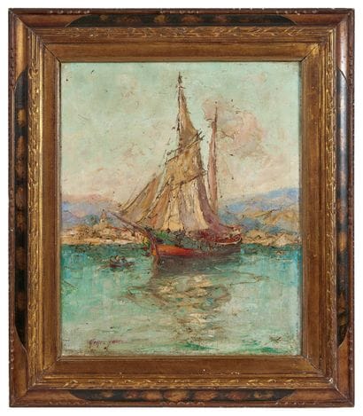 Merio AMEGLIO (1897-1970)
Voilier en méditerranée...
