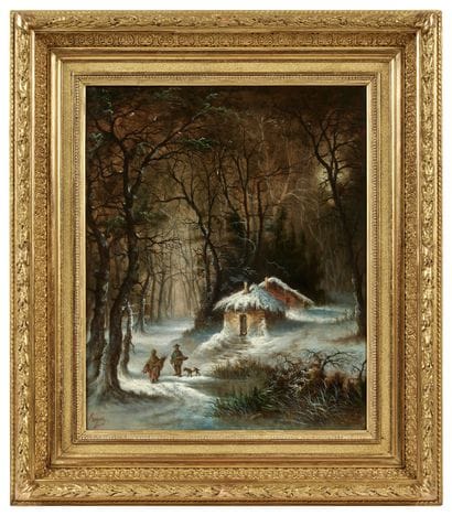 Prosper FEREY (XIX)
Chaumière sous la neige
Huile...
